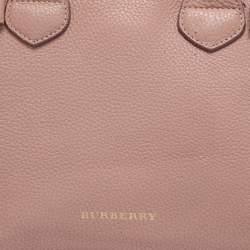 مملوكة مسبقًا Burberry Banner Small Pink/Beige Leather and House Check Canvas Tote
