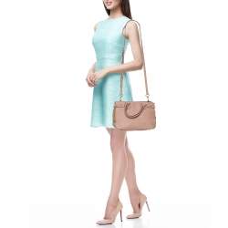 مملوكة مسبقًا Burberry Banner Small Pink/Beige Leather and House Check Canvas Tote