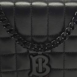 مملوكة مسبقًا Burberry Lola Mini Black Quilted Leather Chain Crossbody Bag