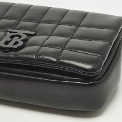 مملوكة مسبقًا Burberry Lola Mini Black Quilted Leather Chain Crossbody Bag