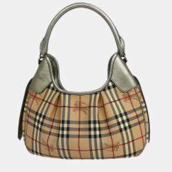 مملوكة مسبقًا حقيبة يد بربري كارو منزل بيج ذهبي