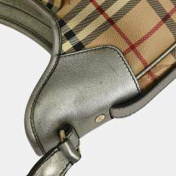 مملوكة مسبقًا حقيبة يد بربري كارو منزل بيج ذهبي