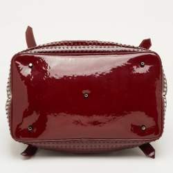 Pre Owned حقيبة يد بربري لوري جلد براءة اختراع أحمر