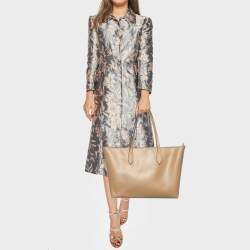 Pre Owned حقيبة يد بربري قماش هايماركت و جلد بيج