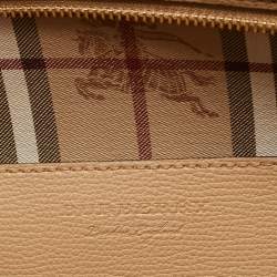 Pre Owned حقيبة يد بربري قماش هايماركت و جلد بيج