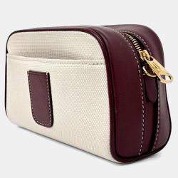 Pre Owned حقيبة كروس بودي بريري قماش بيج بورغندي هورسفيري