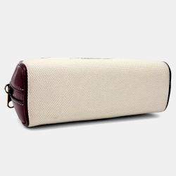 Pre Owned حقيبة كروس بودي بريري قماش بيج بورغندي هورسفيري