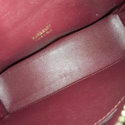 Pre Owned حقيبة كروس بودي بريري قماش بيج بورغندي هورسفيري