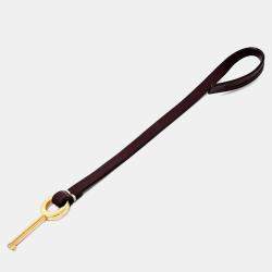 Pre Owned حقيبة كروس بودي بريري قماش بيج بورغندي هورسفيري