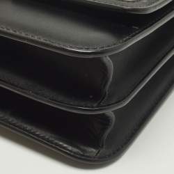 Pre Owned Burberry TB Small Beige/Black Leather Shoulder Bag