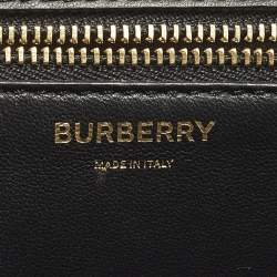 Pre Owned Burberry TB Small Beige/Black Leather Shoulder Bag