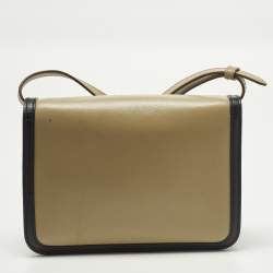 Pre Owned Burberry TB Small Beige/Black Leather Shoulder Bag