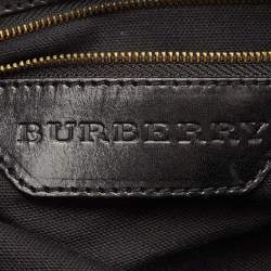 مملوكة مسبقًا Burberry Bridle Gosford Beige/Black House Check Canvas and Leather Hobo