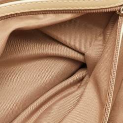 مملوكة مسبقًا حقيبة يد بربري إيدن جلد لامع وPVC كارو نوفا بيج/أبيض