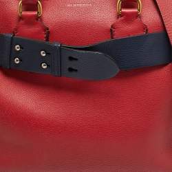مملوكة مسبقًا حقيبة يد بربري ماريس جلد أحمر/ أزرق بحري صغيرة