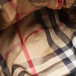 مملوكة مسبقًا حقيبة يد توتس بربري بوكليه جلد ونايلون كاروهات نوفا أسود/أزرق كحلي 