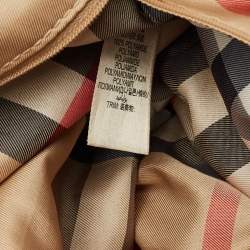 Pre Owned حقيبة يد توتس بربري بوكليه جلد ونايلون كاروهات نوفا أسود/أزرق كحلي 