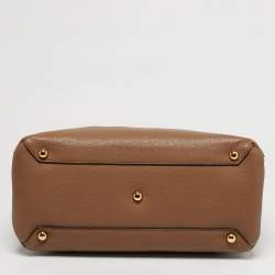 Pre Owned Burberry Banner Medium Beige House Check Canvas and Leather Tote