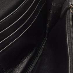 Pre Owned Burberry Beige/Black Nova Check PVC and Patent Leather Flap Continental Wallet