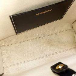 مملوكة مسبقًا حقيبة يد توتس بربري فريا قماش بيج/أسود صغيرة