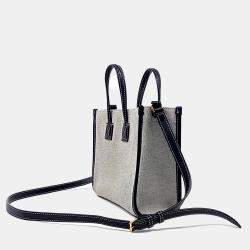 مملوكة مسبقًا حقيبة يد توتس بربري فريا قماش بيج/أسود صغيرة