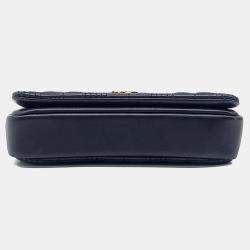 Pre Owned Burberry Black Leather TB Mini Chain Shoulder Bag