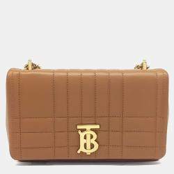 مملوكة مسبقًا Burberry Brown Leather Lola Bag Small