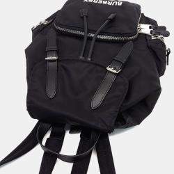 مملوكة مسبقًا حقيبة ظهر بربري نايلون أسود حقيبة ظهر