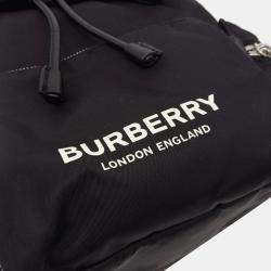 مملوكة مسبقًا حقيبة ظهر بربري نايلون أسود حقيبة ظهر