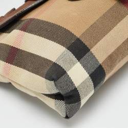 مملوكة مسبقًا Burberry Horseshoe Milton Beige/Brown House Check Canvas and Leather Crossbody Bag