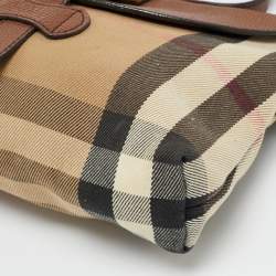 مملوكة مسبقًا Burberry Horseshoe Milton Beige/Brown House Check Canvas and Leather Crossbody Bag