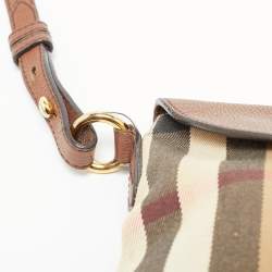 مملوكة مسبقًا Burberry Horseshoe Milton Beige/Brown House Check Canvas and Leather Crossbody Bag