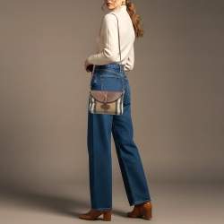مملوكة مسبقًا Burberry Horseshoe Milton Beige/Brown House Check Canvas and Leather Crossbody Bag