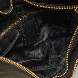Pre Owned Burberry Zipped Detail Malika Black Leather Hobo
