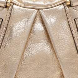 مملوكة مسبقًا Burberry Ashbury Knight Gold Leather Satchel