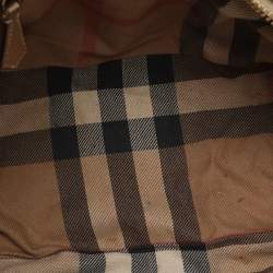 مملوكة مسبقًا Burberry Ashbury Knight Gold Leather Satchel