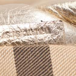 مملوكة مسبقًا Burberry Ashbury Knight Gold Leather Satchel