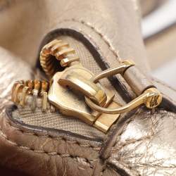 مملوكة مسبقًا Burberry Ashbury Knight Gold Leather Satchel