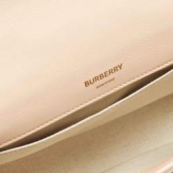 مملوكة مسبقًا حقيبة كتف بربري لولا هورسفيري جلد مبطن خوخي صغيرة