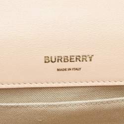 مملوكة مسبقًا حقيبة كتف بربري لولا هورسفيري جلد مبطن خوخي صغيرة