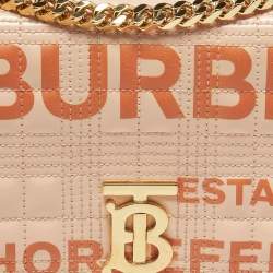 مملوكة مسبقًا حقيبة كتف بربري لولا هورسفيري جلد مبطن خوخي صغيرة