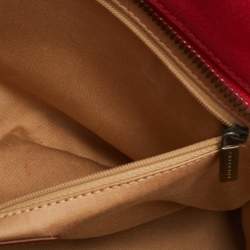 مملوكة مسبقًا حقيبة ساتشل بربري قماش كارو نوفا وأحمر/ بيج جلد