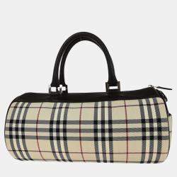 مملوكة مسبقًا Burberry Beige Brown Burberry Check Handbag