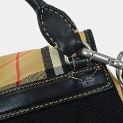 مملوكة مسبقًا حقيبة ظهر بربري مربعات بربري بيج وأسود