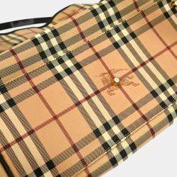 Pre Owned حقيبة كتف كاروهات منزلية بيج بربري