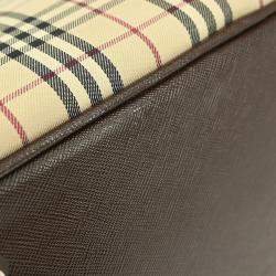Pre Owned حقيبة يد بيربري مربعات بيربري بيج بني 2 طريق