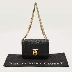 مملوكة مسبقًا Burberry TB Small Monogram Embossed Leather Shoulder Bag