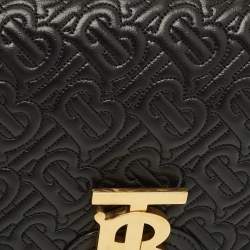 مملوكة مسبقًا Burberry TB Small Monogram Embossed Leather Shoulder Bag