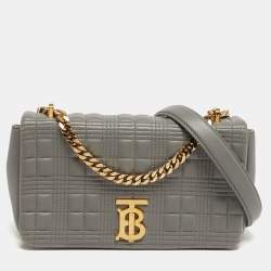 مملوكة مسبقًا حقيبة كتف بربري لولا جلد مبطن سوداء متوسطة