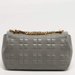 Pre Owned Burberry Lola Small Grey Quilted Leather Shoulder Bag